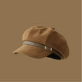 thumbnail image 3 of AJGRHE Classic French Style Beret With Decorative Buckle Detail Soft Slouchy Hat For Everyday Casual Wear Khaki One Size, 3 of 6