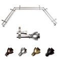 thumbnail image 1 of Reiner 13/16" Double Bay Window curtain rod Adjustable 20"-36", 38"-72" - Satin Nickel,(ABay-86-5D), 1 of 4
