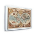thumbnail image 3 of Designart 'Vintage Map of The World VIII' Vintage Framed Canvas Wall Art Print, 3 of 5