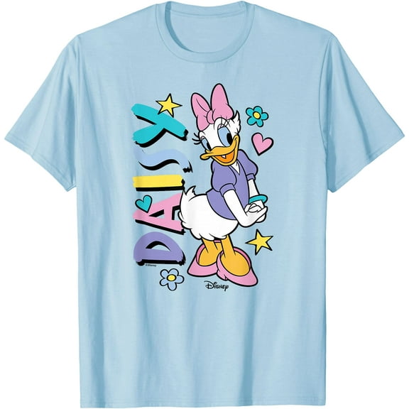 Daisy Duck With Icons DTG Print Unisex T-Shirt