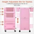 thumbnail image 3 of TASALON Lockable Beauty Salon Cart with 6 Drawers and Tool Holders, Rolling Salon Trolley -Pink, 3 of 6