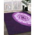 thumbnail image 3 of Ahgly Tapis Rond Lavable en Machine Intérieur Transitionnel Violet, 5 Pieds Rond, 3 of 7