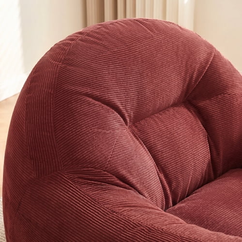 Bean Bag Chair with Memory Foam – Fluffy Cozy Lazy Chair for Dorm, Apartment & Living Room, Red