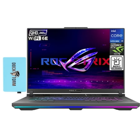 ASUS ROG Strix G16 Gaming Laptop 16.0in Nebula Display 240 Hz QHD 500 nits (Intel i9-14900HX, GeForce RTX 4070 8GB, 64GB DDR5, 1TB SSD, Per-Key RGB Backlit, WiFi 6E, Win 10 Pro)
