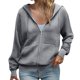 thumbnail image 3 of Sudadera con capucha,Cárdigan informal con capucha para mujer, sudadera de manga larga con cremallera y bolsillo, poliéster, para uso diario, sopatenor, 3 of 9