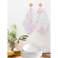thumbnail image 2 of Coastal Pink Kitchen Dish Towels for Drying Dishes Set of 2, Ocean Coral Starfish Jellyfish Seahorse Waffle Weave Microfiber Hand Tea Bathroom Towels Quick Dry & Absorbent Towel 12x12, 2 of 7