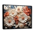 thumbnail image 2 of Designart "Coral Blooms In Peach And White I" Abstract Botanicals Floater Framed Wall Decor, 2 of 5