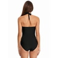thumbnail image 7 of Women’s Monokini Front Cross Swimsuits One Piece Tummy Control Swimwear Ruched Bathing Suits, 7 of 7
