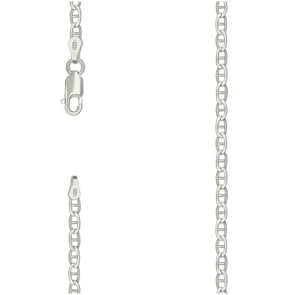 Sterling Silver Solid Classic Mariner Chain Silver 060 2mm-16