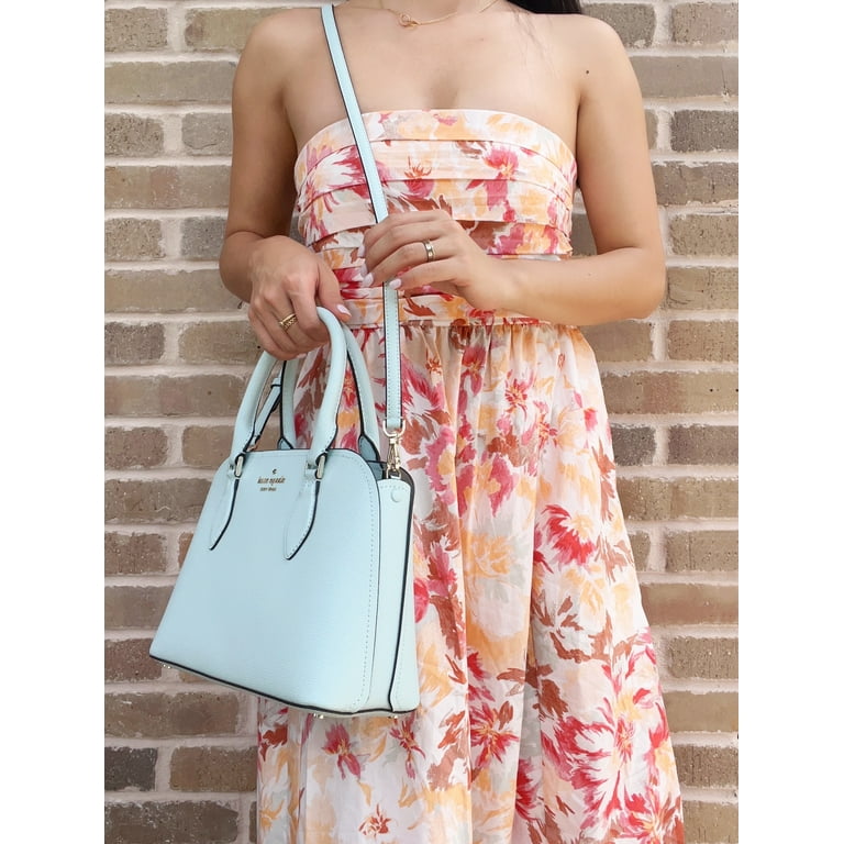Kate Spade New York Women s Darcy Small Satchel Refined Grain Leather Handbag Blue Glow Walmart