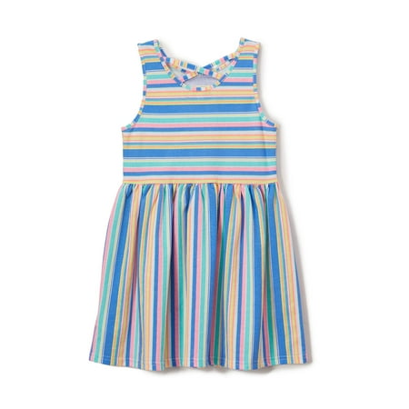 Freestyle Revolution Cross Back Rainbow Striped Dress (Toddler Girls)
