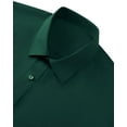 thumbnail image 2 of sogami Mens Long Sleeve Collared Button-up Shirt Regular Fit Solid Wrinkle-Free Green Dresses Shirt Business Casual, 2 of 7