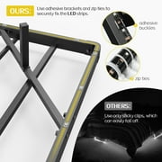 Kbun Queen Floating Bed Frame with Smart LED Lights and Charging Station, Heavy Duty Metal Platform Bed Frame, Noise-Free, Under-Bed Storage, No Box Spring Needed