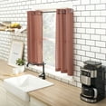 thumbnail image 6 of Mainstays Solid Semi Sheer Curtain Tier Pair and Valance Set, 3 Piece Ready Made Kitchen Curtains, Terracotta, 54" W x 36" L, 6 of 7
