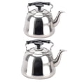 thumbnail image 1 of DOLITY Set Of 2 Stainless Steel Whistling Tea Kettle Pot, 3L, Stove Top Teapot With Removable Infuser, Lightweight, Fast Boiling, For Kitchen Camping Hiking, 1 of 9