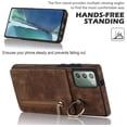 thumbnail image 6 of Nalacover for Samsung Note 20, Wallet RFID Credit Card Holder and Zipper Pocket,Drop Protection Flip Cover Ring Holder Kickstand Double Magnetic Clasp for Samsung Galaxy Note 20, Brown, 6 of 12