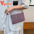 thumbnail image 4 of Yogodlns Trend Small Rhinestone Square Bag Metal Chain Shoulder Bag Luxury Design Shoulder Crossbody Bag Diamond Coin Purse DMH, 4 of 7