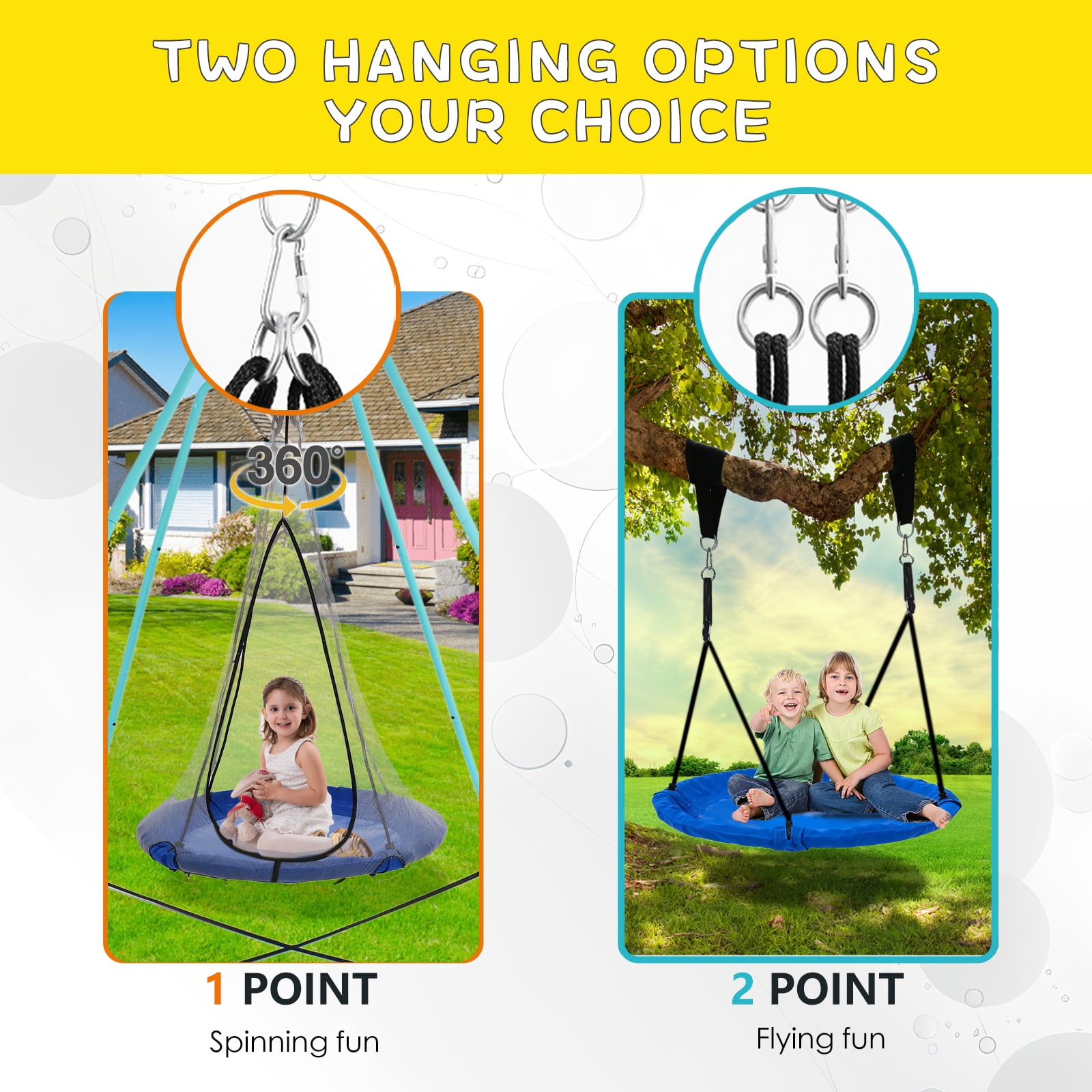 SkyBound  Saucer Tree Swing for Kids, Outdoor Flying Swing for Adult Support Up to 600lbs