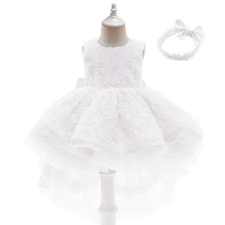 

Herrnalise Toddler Girls Cute Net Yarn Bowknot Birthday Party Flowers Gown Kids Dresses