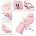 thumbnail image 7 of Thanaddo Tattoo Chair Massage Salon with Two Trays， Esthetician Bed with Hydraulic Stool,Multi-Purpose 3-Section Facial Bed Table, Adjustable Beauty Barber Spa Beauty Equipment Pink, 7 of 7
