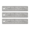 thumbnail image 1 of Unique Bargains 3pcs Stainless Steel Rulers with Non-Skid Backing 15cm/6' Inch and Metric Metal Ruler, 1 of 6
