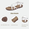 thumbnail image 3 of Ataiwee Women's Flat Slide Sandals - Fashion Adjustable Cross Strappy Braided Flat Summer Shoes., 3 of 6