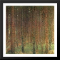 Pine Forest II 28x28 Large Black Wood Framed Print Art by Gustav Klimt