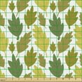 thumbnail image 2 of Autumn Fabric by the Yard, Illustration of Scattered Fall Time Leaves, Upholstery Fabric for Dining Chairs Home Decor Accents, White Mustard Fawn by Ambesonne, 2 of 5