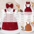 thumbnail image 3 of Splozh Baby Clothes for Girls Fashion Baby Girl Outfit Fall Bow Tie Strap Dress with Long Sleeve Bodysuit 3 Pieces Outfits,Wine,1-3 Months, 3 of 7