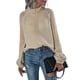 thumbnail image 2 of Suéteres de Cuello Alto para Mujer, Suéteres Casuales de Larga, Suéteres Sueltos de Punto Grueso. Albaricoque L, 2 of 10