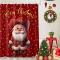 thumbnail image 5 of Shower Curtain 54"W x 78"L Merry Christmas Cowboy Santa Claus Snowflake Red Fabric Shower Curtains Set with Hooks Water Repellent Bathroom Curtains Machine Washable Bathroom Accessories, 5 of 9