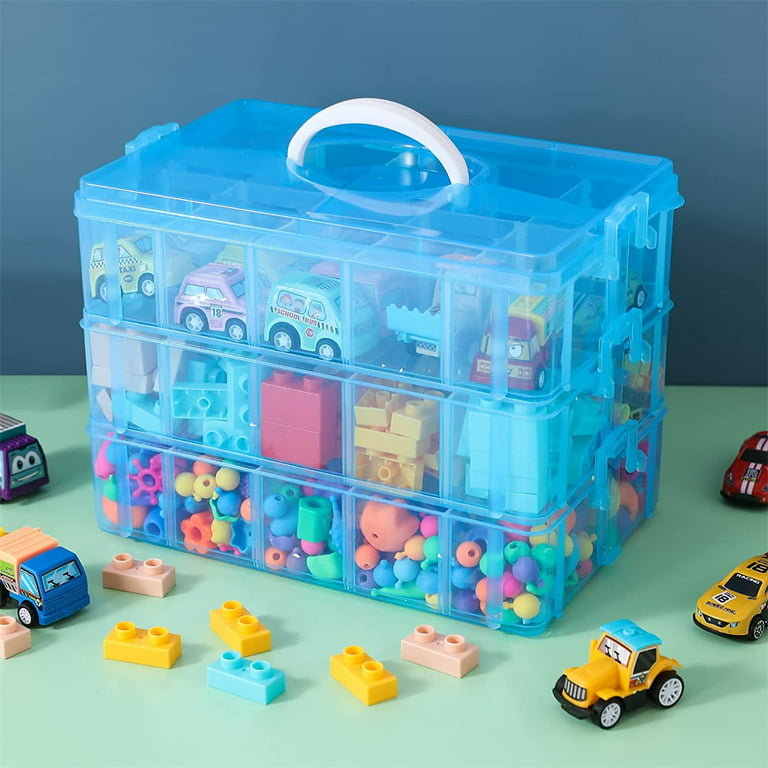 Toy Containers Kids Lego Building Block Organizer Storage Box Stackable  Plastic Transparent Books Stationary Sundries Holder