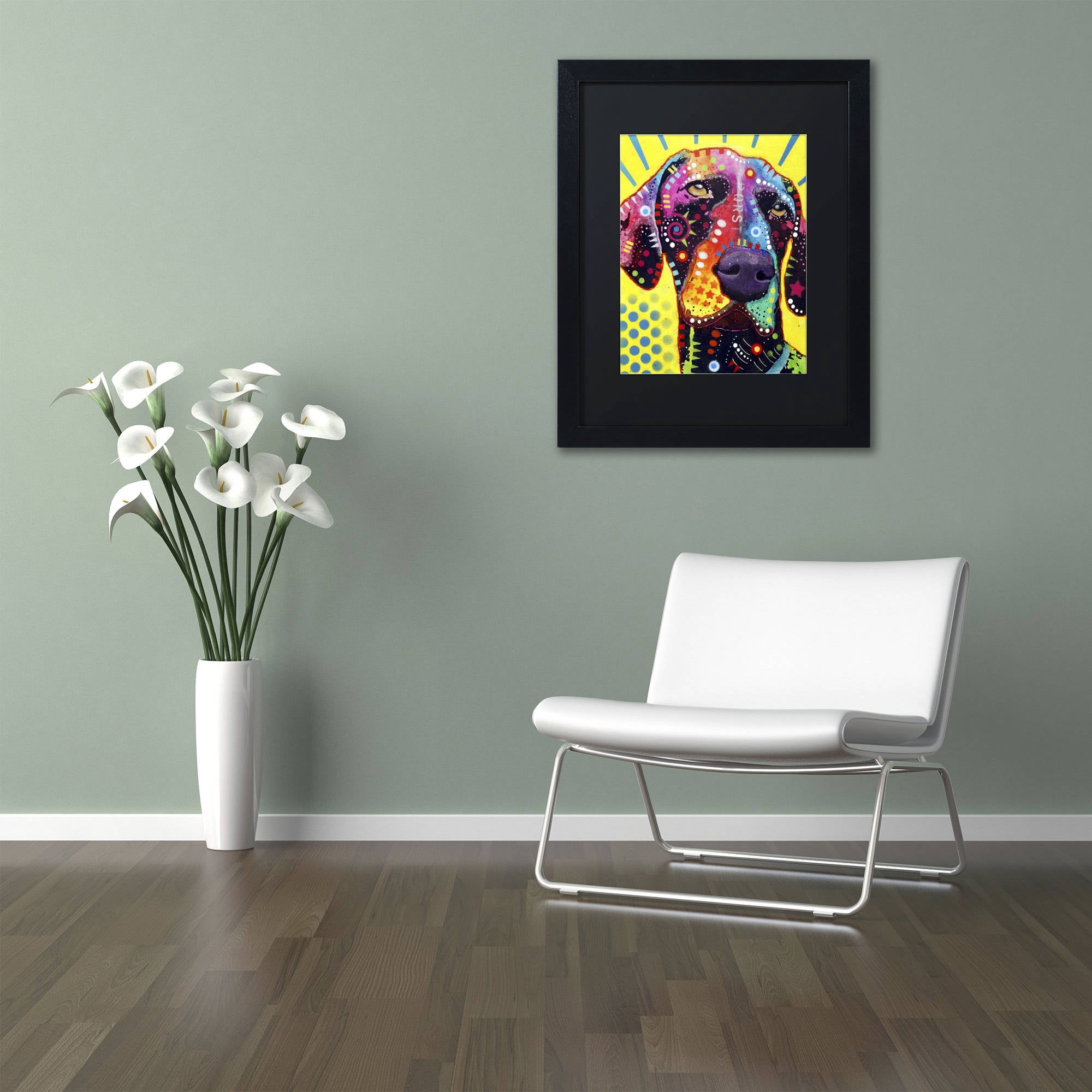 Trademark Fine Art "German Short Hair Pointer" Canvas Art by Dean Russo, Black Matte, Black Frame