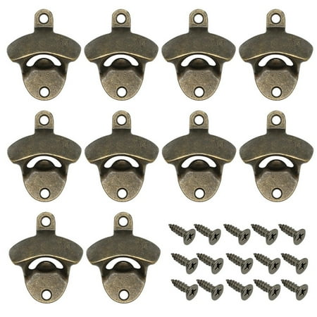 

ALSLIAO 1/10Pcs Rustic Style Cast Iron Wall Mounted Bottle Opener Cave Bar Beer Tool Top