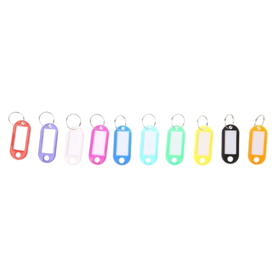 10 Pcs Keychain Labels Key Fob with Rings Key Labels Luggage Labels for Travel Office and Student Item Identification