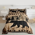 thumbnail image 3 of Homewish Safari Bear Bedding Comforter Set,Jungle Wildlife Twin Comforter Sets,Beige Black Brown Bedding Set For Boys Teens,Microfiber Bedroom Decor Reversible,2 Pieces, 3 of 9