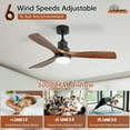 thumbnail image 5 of "Sofucor 52"" Ceiling Fan with Lights, Remote Control, Reversible Noiseless Motor, 3 Walnut Wooden Blades", 5 of 13