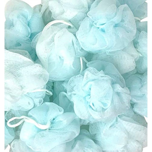 loofah lord 12 babyblue bath or shower sponge loofahs pouf mesh
