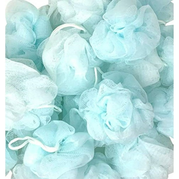 loofah lord 12 babyblue bath or shower sponge loofahs pouf mesh