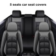 thumbnail image 5 of Car Seat Covers 5-Seats, Premium Pu Leather Auto Cushion Protector, Front Rear Seat Full Set For Hyundai Elantra,Tucson,Accent,Kona Black Gray, 5 of 12