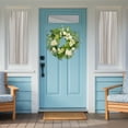 thumbnail image 3 of Northlight Hydrangea and Ranunculus Artificial Floral Eucalyptus Wreath - 23" - Cream and Green, 3 of 9