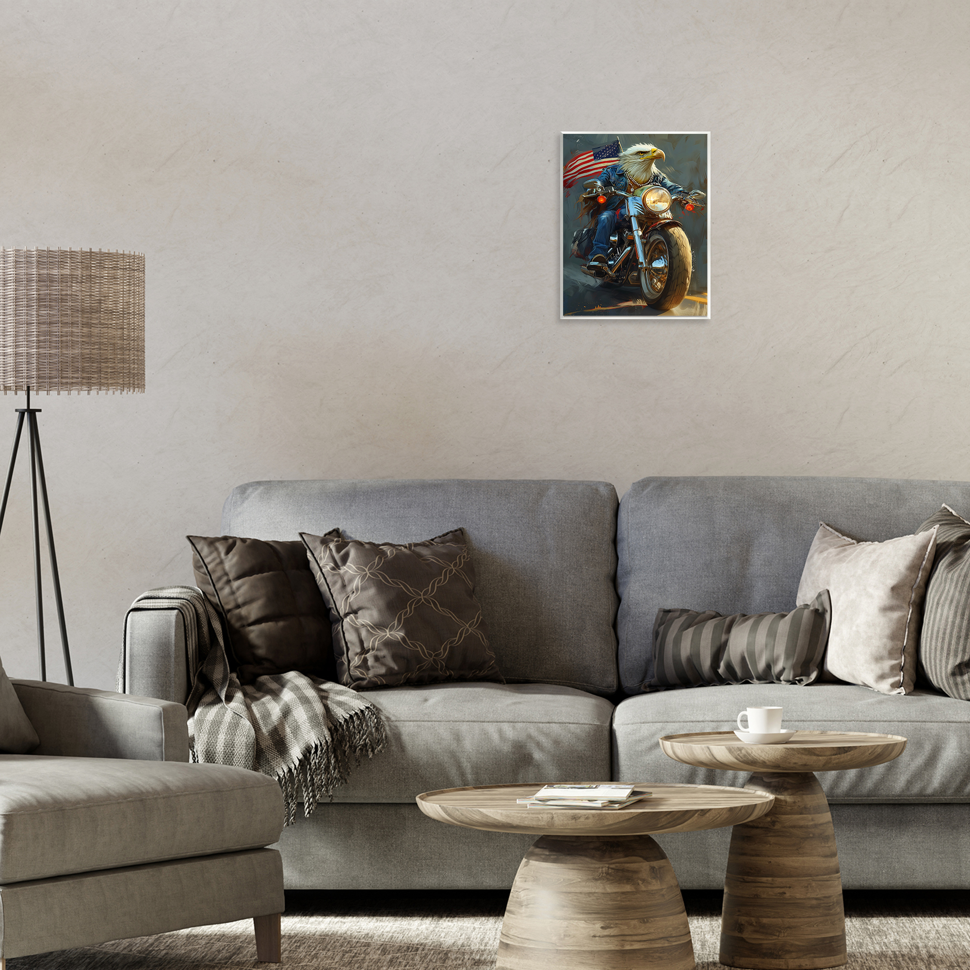 Stupell Industries Patriotic Eagle Motorcycle Transportation Painting Unframed Art Print Wall Art, 11 x 14