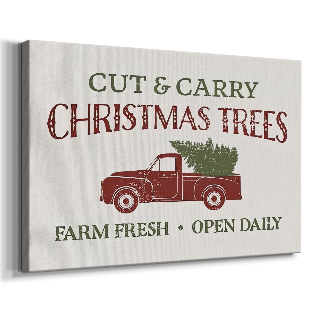 Christmas Farm Sign II- Gallery Wrapped Canvas
