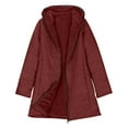 thumbnail image 5 of Penkiiy Women's Long Puffer Jacket Casual Zip Up Quilted Hooded Thickened Warm Winter Padded Down Coat Outerwear 2XL Wine, 5 of 6