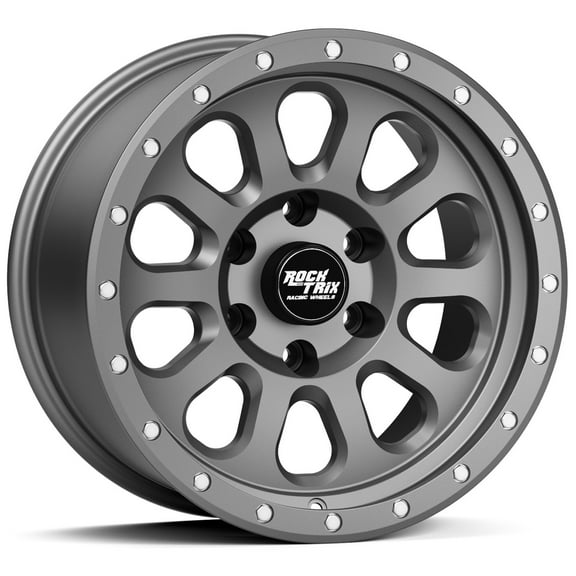 RockTrix RT111 17 inch Wheel Compatible with Ford 2021  Bronco, 17x9 6x5.5 Wheels,  12mm offset, 6x139.7 PCD, 93.1mm Bore, Matte Gunmetal Gray, Also fits 2019  Ranger Rims