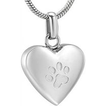 Cremation Jewelry Paw Print Stainless Steel for Ashes “Always in My Heart “Urn Necklace Keepsake Memories for Human for Pet