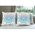 thumbnail image 6 of Ambesonne Leaf Throw Pillow Cover 4 Pack, Paisley Motif Bohem Art, 18", Pale Blue Lilac, 6 of 7