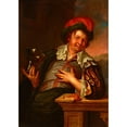 thumbnail image 2 of Jacob Toorenvliet 14x18 Black Ornate Wood Framed Double Matted Museum Art Print Titled - Man with a Cup (1660-1719), 2 of 5