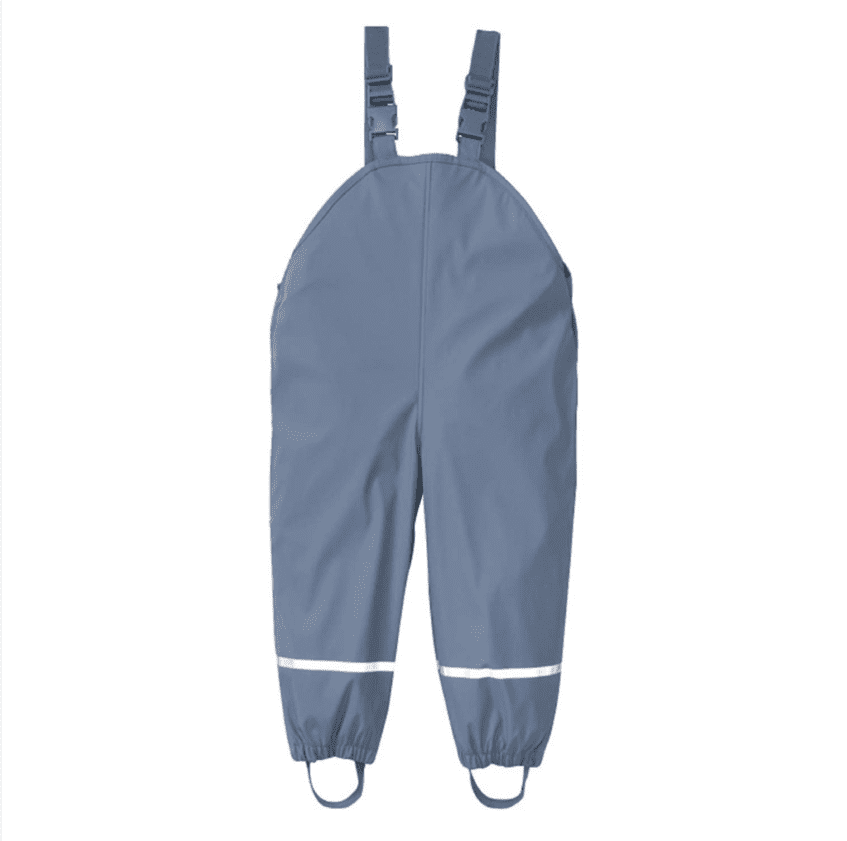 TFFR Unisex Kids RainProof Pants Rain Dungarees Kids Waterproof Suspender Pants with Reflective