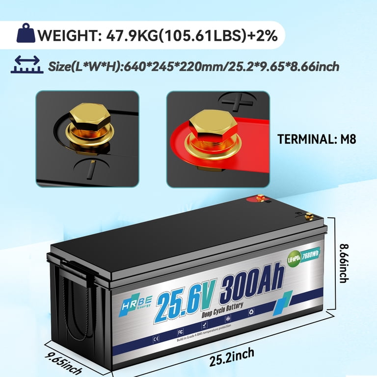 Batterie Lithium à Basse Tension LiFePO4 12V 100ah 200ah 300ah Batteries Lithium-Ion